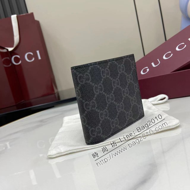 Gucci專櫃古馳最新款Emblem系列雙折錢包男士短夾錢包 jh2693型號：821201